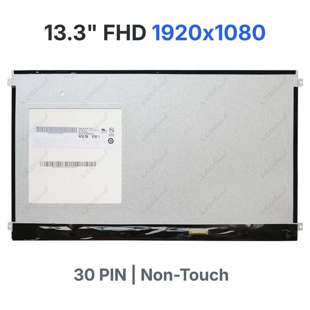 B133HAN02.3 Replacement Laptop LCD Screen 13.3" FHD (1920x1080) IPS With Mounting Brackets