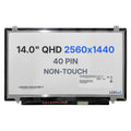 B140QAN01.1 Replacement Laptop LCD Screen 14" QHD (2560x1440) IPS With Mounting Brackets